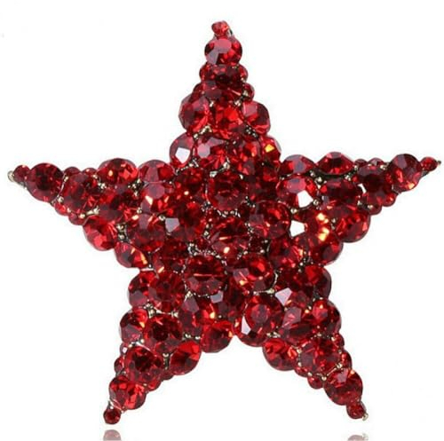 Broches Étoiles En Rouges Broches Pour Femme De Fête De Fête De Bijoux Accessoires Cadeaux Romantiques Pour Saint-valentin