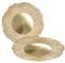 Set di 2 piatti in plastica dorata, 33 cm, decorazione natalizia, per l'avvento, candele, vassoio rotondo