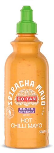 Go-Tan - Salsa Sriracha Mayo, Salsa Cremosa, Aderezo, Sabor ligeramente Picante, 500ml