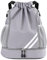 kingsea Mode Sport Rucksäcke, Turnbeutel mit Kordelzug, Wasserdicht Turnbeutel und Breit Kordelzug, Basketball Fussballtasche Rucksack Beutel mit Außentasche, Grau