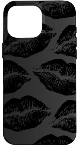 Kisses marks lipstick black for women girls makeup artist Case for iPhone 16 Pro Max