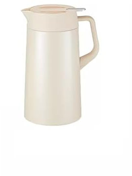 Thermo-Kaffeekaraffe aus Edelstahl, isolierter Wasserkocher, große Kapazität, Wärmflasche für Haushalt, Büro, Restaurant, Hotel, Weiß, 2,0 l