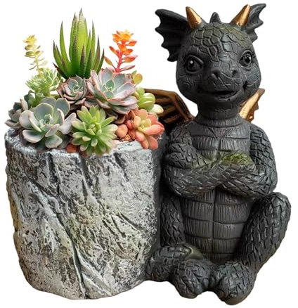Pot de fleurs dinosaure – Porte-stylo décoratif – Pots de succulentes, pot de fleurs créatif, porte-stylos amusant pour décoration d'intérieur