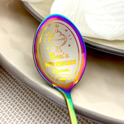 Personalisierter Eislöffel mit Gravur, Größen- und Farboptionen - Eiscremelöffel mit personalisierter Gravur