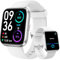 aeac Smart Watches for Women Men, Answer/Make Calls, [1.8 HH Touch Screen] Smart Watches For Samsung/iPhone/Android, Fitness Watch With Heart Rate Sleep Spo2 Monitor,IP68 Waterproof, White