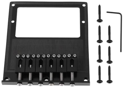 Briny River Chevalet de Guitare 101 X 89 Mm Compatible avec Telecaster Guitare Noir Chromé