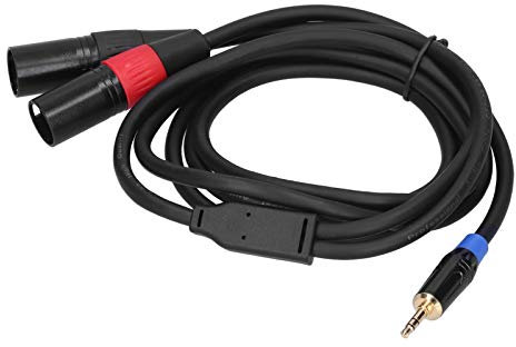 XUXHOU Dual 2 Xlr Männlich Bis 3,5 Mm Stereo -Steckanschluss -Adapterkabel für Stromverstärker und Mixer Schnittstelle mit Goldenem Punkt Plug and Play (#1)