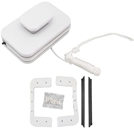 Bonbela Limpiador magnético de ventanas con mango grande de doble cara con cuerda de seguridad para limpieza de cristales de invernadero, oficina, hogar, invernadero