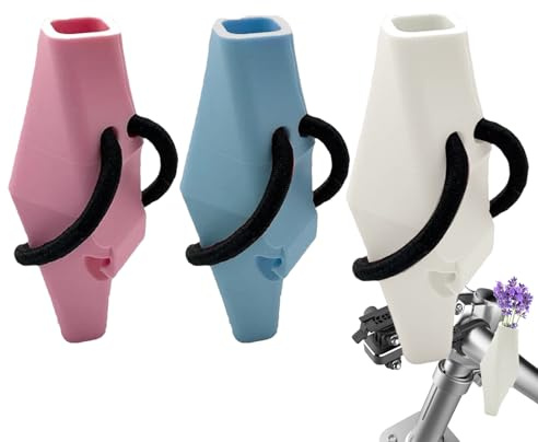 Zyntora Motorrad Blumenvase Für Lenker | 3 Stück Blumenvase Für Fahrradlenker | Fahrrad Zubehör Vase | Romantische Silikon Vase Für Bicycle Lenkerzubehör, Geschenke Für Radfahrer