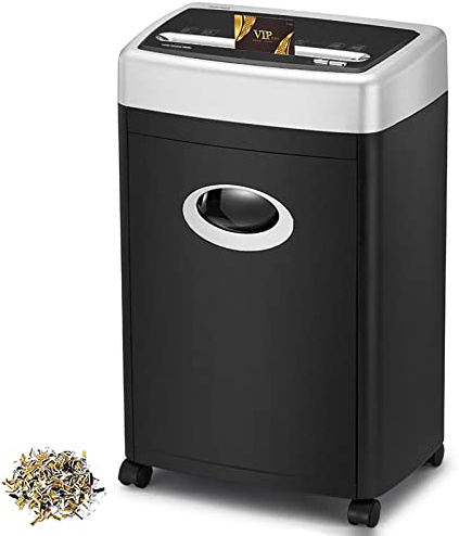 Office Heavy Duty Paper Shredder With 25L Bin For Shredded A4 Paper/Credit Cards/Staples For Business Protects Against Data Theft
