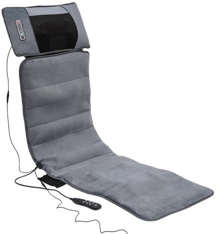 Massagematte Ganzkörpermassage, Elektrische Massagematte mit Wärmefunktion, Vibrationsmassagematte mit 10 Motoren, 9 Massage-Modi und 9 Vibrationsstärken, Faltbare Design, Geräuscharm