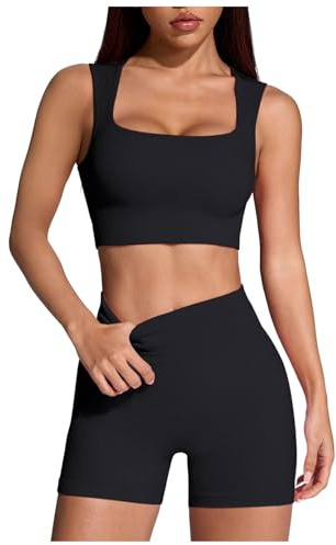 Générique Ensemble de Sport pour Femme Gym 2 Pieces Yoga Brassiere Sport Taille Haute sans Couture Shorts pour Jogging Gymnastique Training Danse Workoout Activewear