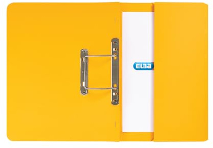Hamelin 100090150 Foolscap Elba Strongline 320 gsm 36 mm Spring Pocket File - Yellow (Pack of 25)