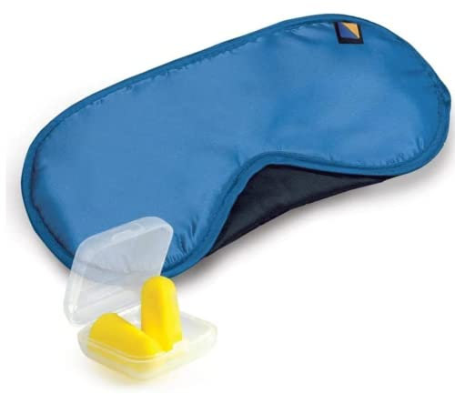 Travel Blue Schlafmaske Frauen & Herren - Seide Augenmaske Mit Wiederverwendbaren Ohrstöpseln, Schützt Vor Hellem Licht & Lärm, Perfekt Für Reisen & Entspannung, Hochwertig & Komfortabel