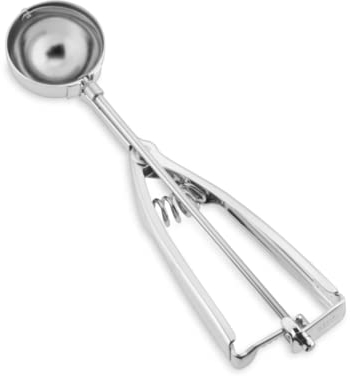 Piazza Cucchiaio Gelato Professionale Acciaio Inox con Porzionatore di Diametro 5,2 cm - Cucchiaini Gelati e Dolci, Utensili da Cucina con Design Studiato per Coppette e Coni Perfetti - Made in Italy