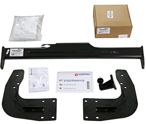 Westfalia Starre Anhängerkupplung (4-Loch Bock) für Mercedes Sprinter & VW Crafter (beide Kasten, BJ 04/2006-12/2014) - nur für Fzg ohne Vorrüstung - im Set mit 13-pol. fzg.-spez. Westfalia E-Satz