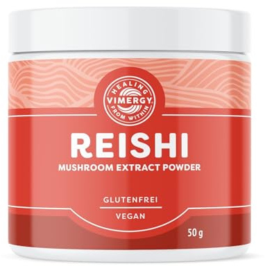 Vimergy Reishi Mushroom Powder, 33 Servings – Reishi Mushroom Extract – Vegan Mushroom Supplement – Formulated Without Anti-Caking Agents, fillers, Flavors, or Sugar – Non-GMO & Gluten-Free (50g)