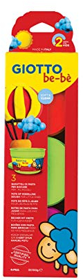 GIOTTO be-bè - Boîte 3 x 100g pâte à jouer - orange vert magenta, **Erwachsene**