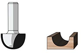 FAMAG Hohlkehlfräser HM 19,1x12,7x40mm, Radius 9,5mm, Schaft 8mm - 3106.819