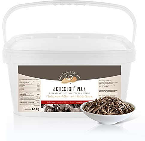 GOLDEN PEANUT Akticolon® Plus Flohsamenpellets 1,5 kg – Bentonit, prebiotisch, Vitamin B Komplex, natürlich, das Original