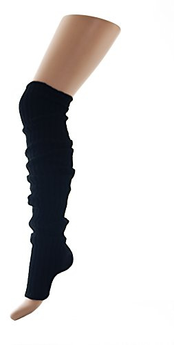 90cm Long Stirrup Leg Warmers Stirrup Dance/Ballet Leg Warmers Black One Size