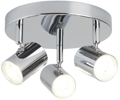 Searchlight 3173CC Rollo Three Light Ceiling Spotlight in Chrome