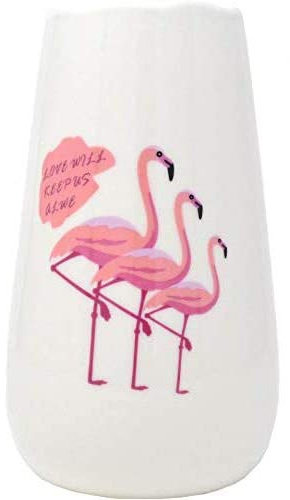 Set Of 2 Flamingo Flower Vase - 18Cm Freestanding Bottle | Suitable For Window, Bedside Decoration Piece & Garden | Plant Holder, Planter | Ornament, Jug