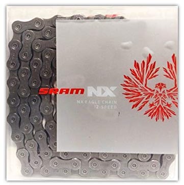SRAM NX Eagle 12-Gang-Kette, 126 Glieder, grau, mit Aufkleber, Powerlock im Lieferumfang enthalten
