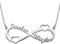 Bo&Pao Infinity Namenskette Herz Silber Sterling 925 mit Zwei Namen und Zwei Herzen
