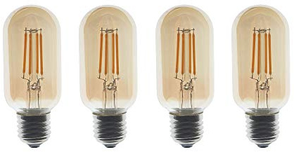 ZFQ Vintage Edison LED Filament Glühbirne T45 4W Dekorative Glühbirne E27 Schraubsockel, Gold getöntes Glas, 2700K Warmweiß, entspricht 40W Wolfram Glühfaden, AC 220-240V, Nicht Dimmbar, 3 Stück
