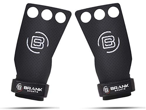 BRANK SPORTS® Leder Crossfit Handgriff 2 und 3 Löcher für Handschutz Crossfit Handgriff für Gymnastik oder für Krafttraining | kostenlose Garantieverlängerung