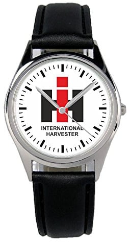 KIESENBERG Armbanduhr Harvester Traktor Trecker Geschenk Artikel Idee Fan Damen Herren Unisex Analog Quartz Lederarmband Uhr 36mm Durchmesser B-1378