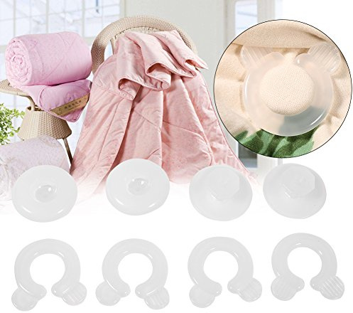 Cafopgrill Couette Housse Clips, 4 Pcs Lit Couette Couette Housse Clips Attaches Chambre Literie Couettes Fixation Titulaire Pince en Plastique pour la Maison