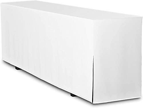 TexDeko Biertischhusse (Mini 110cm) Premium für Bierzeltgarnitur Blickdicht waschbar nur Tisch 110 x 70cm Weiß