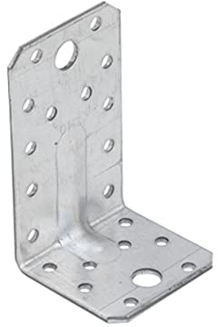 BRESKO 50-172mm Holzverbinder mit Sicke 90x50x55x2,5 mm 20 Stk. VPE Winkel Bauwinkel mit Steg Montagewinkel Rippe Verzinkt Holzbau