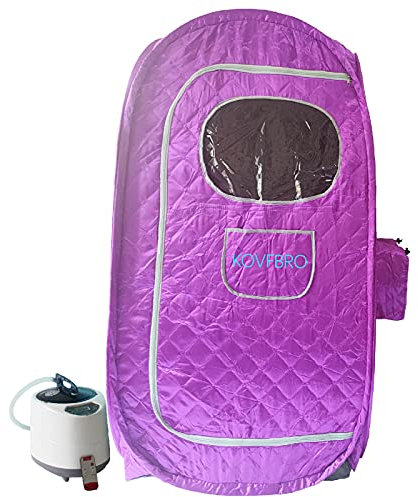 KOVFBRO Sauna Tent Portable Sauna at Home Sauna Personal Residential Steam Sauna 220V 2L 1000W(1.5 Years Warranty) Purple