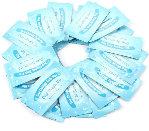 50PCS Wipe Oral Finger Brush, Disposable Wipe Cloth Teeth Teeth Whitening Strips for Oral Deep Cleaning