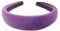 Womens Luxe Slightly Padded Puffy Velvet Flat Winter Evening Wedding Party Birthday Bridal Christmas Birthday Bridesmaid Headband Alice Band Hair Accessories Hairband (Purple, One Size)