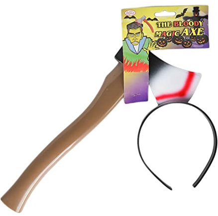 Ax Head Props - Through Head Decorative Axe - Scary Headbands Horror Photo Props Bloody Headbands for Adults Teens Kids