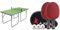 Joola Unisex – Erwachsene Midsize Tischtennisplatte 19115, grün, 168x84x76 & Tischtennis Set Duo PRO 2 Tischtennisschläger + 3 Tischtennisbälle + Tischtennishülle, rot/schwarz, 6-teilig
