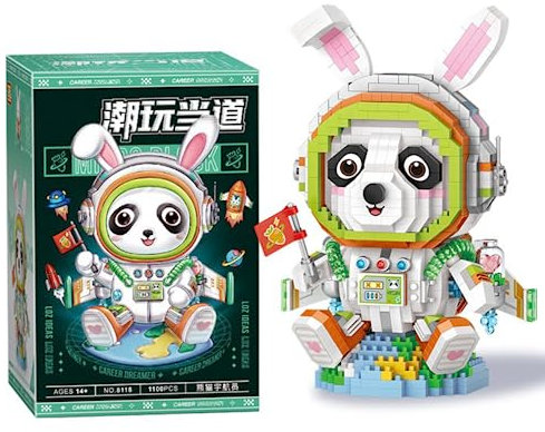 JOMIOD Mini Bausteine Tier Modell, 1100 Klemmbausteine Panda-Astronaut Bauspielzeug, Mikro Tier Block DIY Spielzeug, Mini Tier Bricks Bauen Bauklötze Satz kreatives Spielzeug für Kinder