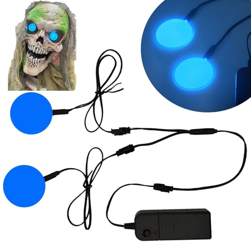 Ygmylandbb Elektrolumineszierende Paneele, EL-Panels, Licht, runde Neonaugen, dekorative Beleuchtung, leuchtende Augen für Cosplay, DIY oder Halloween, Weihnachtsdekoration (50 mm, blau)