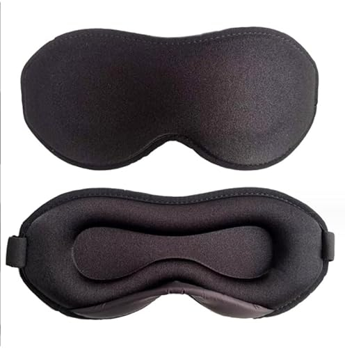 MUNSKT Manta 3D Contoured Eye Sleeping Mask, Blackout Eyelash Extension Adjustable Strap Masks for Women Men Kids Travel/Sleep/Nap