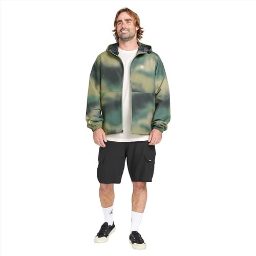 Volcom Phase 91 Veste Coupe-Vent imperméable à Capuche, Camouflage, S Homme