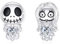 Totenkopf Ohrringe 925 Sterling Silber Geburtsstein Ohrringe Jack und Sally Ohrringe Schädel Ohrstecker Albtraum Vor Halloween Ohrringe Schmuck Geburtstag Geschenk für Damen