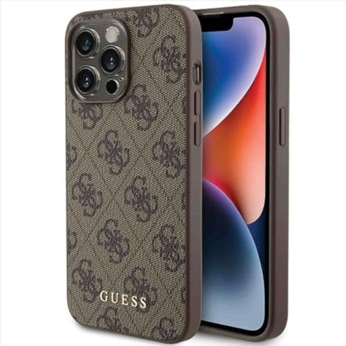 GUESS GUHCP15XG4GFBR Hülle für iPhone 15 Pro Max 6.7 braun Hard case 4G Metal Gold Logo