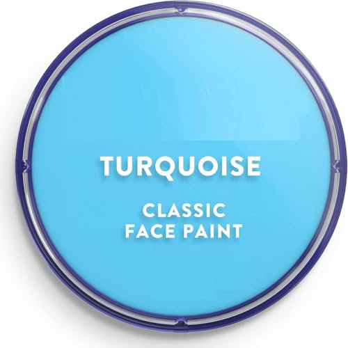 SK INFINITY | Classic Face and Body Paint 18 ml Professional Water Based, Single Cake Makeup Supplies for Adults, Kids (Classic Turquoise)