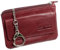 Schlüsseltasche Leder rot Schlüsseletui Leder Schlüsselmäppchen rot + Karabiner und 2 Schlüsselringe + Münzfach