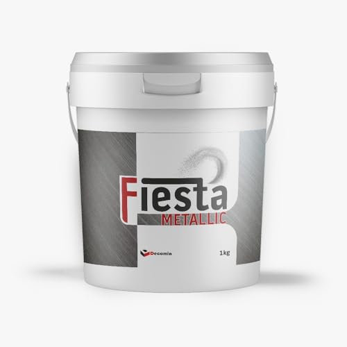 DECOMIN Pintura decorativa con efecto metálico FIESTA para paredes interiores, 2,5 kg, producción especial texturizada (arte plateado, texturizado, 1 kg)