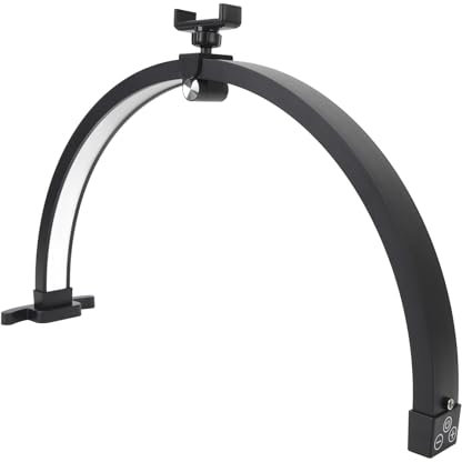 Lampada da Tavolo per Unghie a Mezza Luna 20W, Luce di Riempimento Chiave Touch, Lampada Pieghevole da 20 Pollici con Clip per Telefono, Lampada a Luce di Ciglia, Luce Mezza